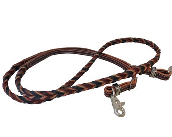 Black Hermann Oak Harness Leather Split Reins – Water Ties, Horse Tack, Various Sizes By West Coast Tack - View #2