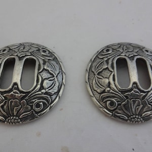 New Pair Jeremiah Watt Rope Slot Slotted Antiqued White Bronze Conchos Horse Headstall Western Hardware Buckaroo Chaps Belts