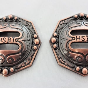 Antique Copper Zinc Jeremiah Watt Slotted Conchos Coin Edge Western Horse Tack Hardware Headstalls HSBT Saddle Strings