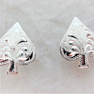 Nuevo par de cartas de palo de espada Hansen Western Gear, conchos con parte posterior atornillada, herrajes plateados para aparejos de caballo