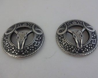 Paire De Conchos Jeremiah Watt – Boucle De Bride, Inox, 1 1/2 Pouce, Tack Cheval