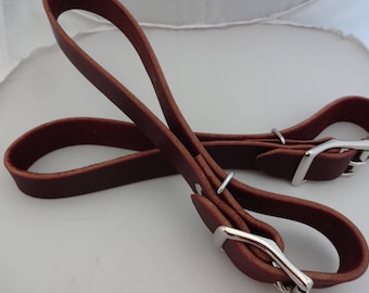 Burgundy Latigo Leather Heavy Uptugs Straps Pair Breast Collar Replacements Western Horse Tack