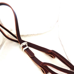 Slit Latigo 1 Inch One Ear Headstall Water Ties Western Horse Split Hansen Silver Plate Single Buckle West Coast Tack