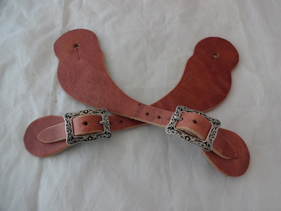 Éperons Western En Cuir Tissé Avec Sangles Pour Botte
