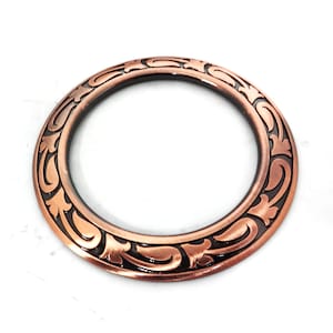 Neuer Jeremiah Watt Brustkragen 2 3/4 &quot;Mittelring Antikes Kupfer gravierte Westernpferde Tack Hardware