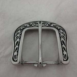 New Jeremiah Watt Heel Bar Buckle Black Traditional Floral Stainless Steel Western Horse Tack Hardware
