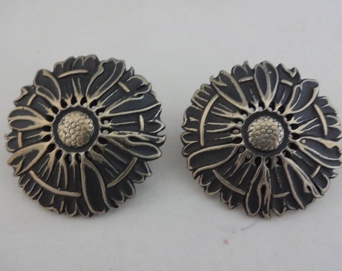 PAIRE de concho vis Chicago vintage argent alpaga 1 en rond