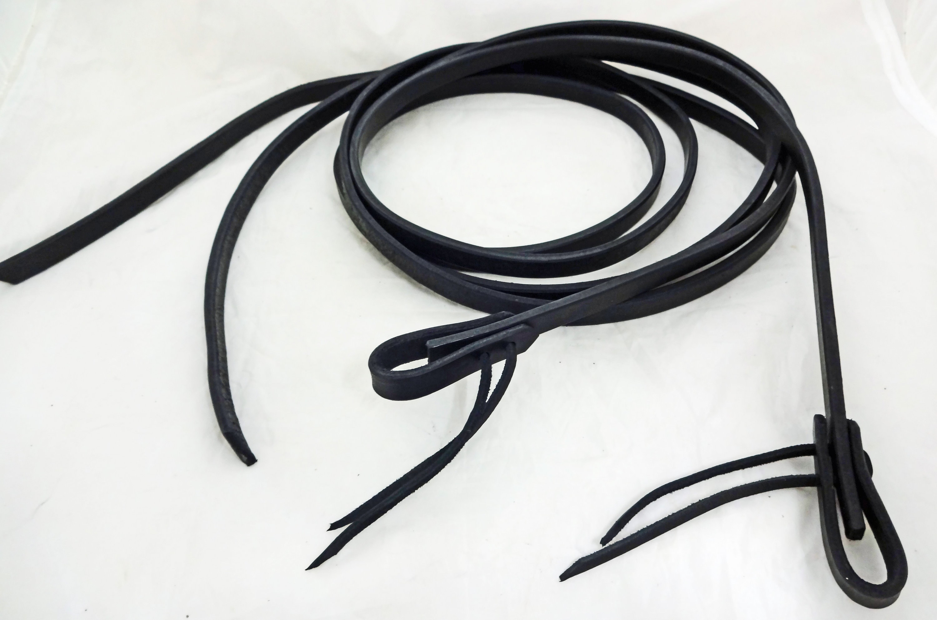 Heavy Split Reins Black Hermann Oak Harness Leather West Coast Tack Western Horse USA Handmade Water Ties Sizes Lengths