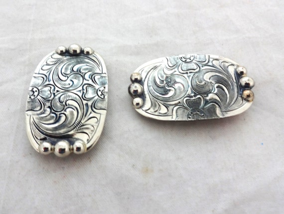 Conchos (décorations) Vintage Hansen Western Gear En Argent Massif Pour Selle De Cheval - Occasion