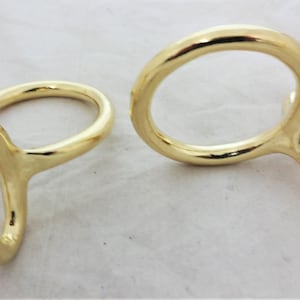 Pair Fixed Loop and Ring Noseband Halter Hardware Solid Brass Horse Tack Tie Downs Leathercraft