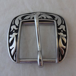 New Jeremiah Watt 1 3/4&quot; Roller Traditional Flank Buckle Black Floral Stainless Steel Western Horse Tack Hardware