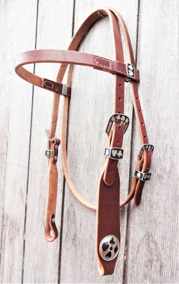 West Coast Tack Harness Leather Headstall Western Browband Horse