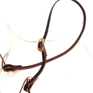 Bosal Hanger Copper Coin Edge Buckle Rich Brown Harness Leather Horse Tack Hackamore Strap Water Ties