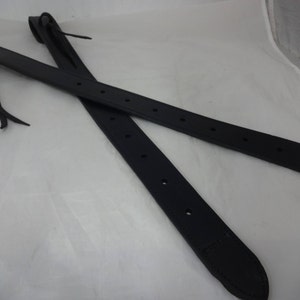 Pair Black Latigo Leather Back Cinch Flank Billet Straps Western Saddle Replacement Horse Doubled Stitched West Coast Tack