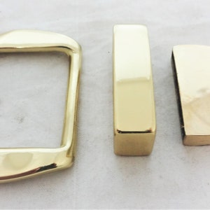 Paul&#39;s Solid Brass Western Belt Buckle Loop Tip Set Utility Work Horse High Gloss Horse Tack