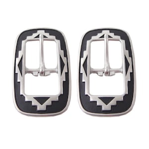 New Pair Jeremiah Watt Center Bar Buckles Southwest Stainless Steel Western Horse Tack Hardware