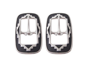 New Pair Jeremiah Watt Center Bar Buckles Southwest Stainless Steel Western Horse Tack Hardware