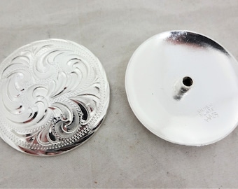 New Pair Oklahoma Hansen Screw Back Conchos Silver Plate Western Gear Horse Tack Hardware Headstall Chaps Belts
