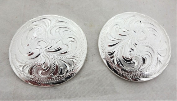 Conchos (décorations) Vintage Hansen Western Gear En Argent Massif Pour Selle De Cheval - Occasion