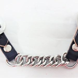 Marine blau Geschirr Leder Bordstein flach Link Strap Edelstahl Cart Schnallen Westlichen Pferd Bridle Westküste Tack