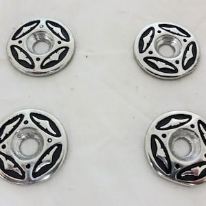 New Set of 4 Jeremiah Watt Swell Screw Cap Raised Conchos Western Saddle Horse Tack Hardware