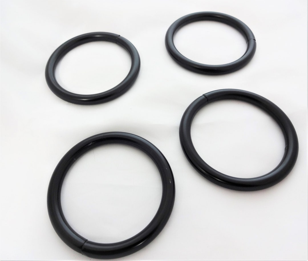 Lot of 4 Black Steel Rings Martingale Breast Collar Horse Tack Metal