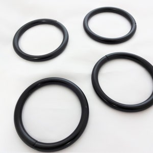 Lot of 4 Black Steel Rings Martingale Breast Collar Horse Tack Metal Leathercraft Purse Straps Dees Sizes