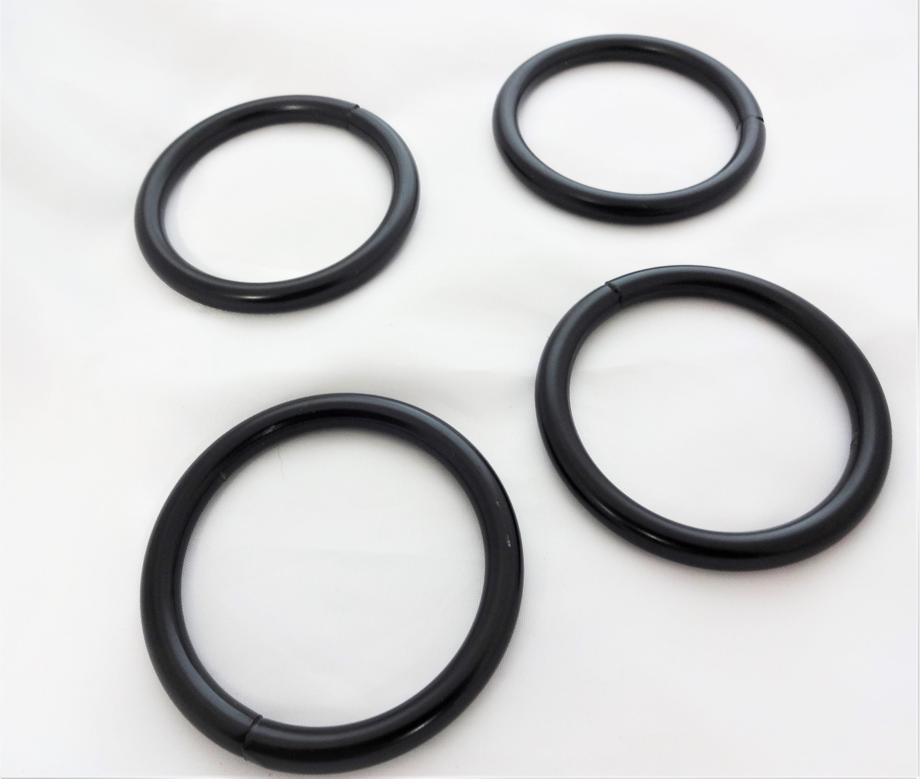 Lot of 4 Black Steel Rings Martingale Breast Collar Horse Tack Metal