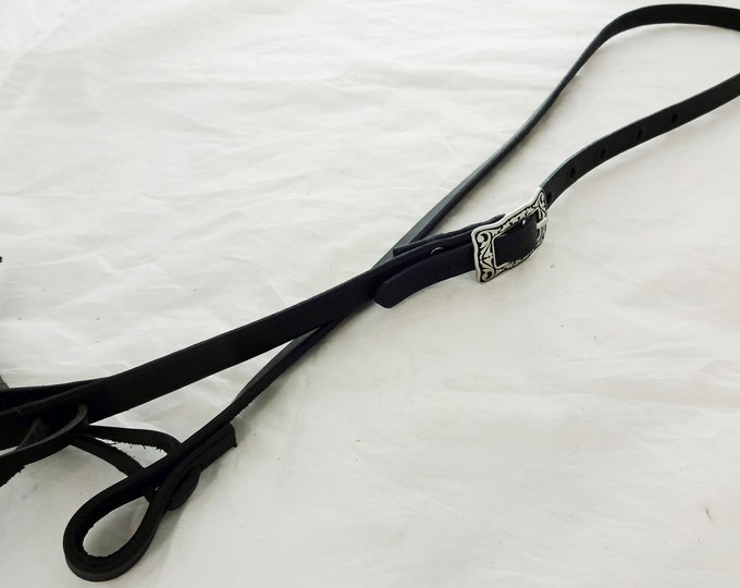Bosal Hanger Horse Tack Hackamore Black Harness Leather Strap Water