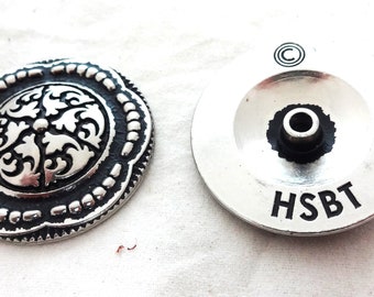 Antique Silver Zinc Jeremiah Watt Conchos Coin Edge Chicago Screw Back Western Horse Tack Hardware Headstalls