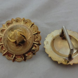 New Pair Engraved Brass El Paso Pico Conchos Hansen Western Bridle Loop Back Scarf Slide