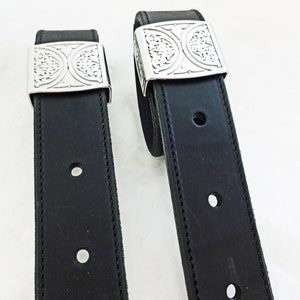 Pair Black Latigo Leather Back Cinch Flank Straps Jeremiah Watt Billet Loops Saddle Replacement Horse Doubled Stitched West Coast Tack