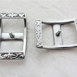 New Pair Jeremiah Watt Conway Buckles Floral Stainless Steel Western Horse Tack Hardware