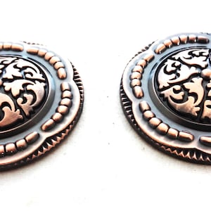 Antique Copper Zinc Jeremiah Watt Conchos Coin Edge Chicago Screw Back Western Horse Tack Hardware Headstalls