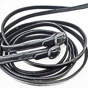 West Coast Tack Split Reins Heavy Hermann Oak Black Harness Leather Jeremiah Watt Buckles Western Horse Tack USA Handmade Sizes