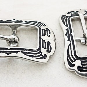 Neues Paar Jeremiah Watt Buckles Parisian Center Bar Edelstahl Western Horse Tack Hardwares Headstall Sporenriemen