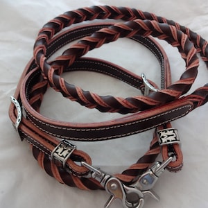 West Coast Tack Reins Heavy Braided Wickett & Craig Burgundy Latigo Leather Rope Barrel Reins Sizes Blood Twist Western Horse USA