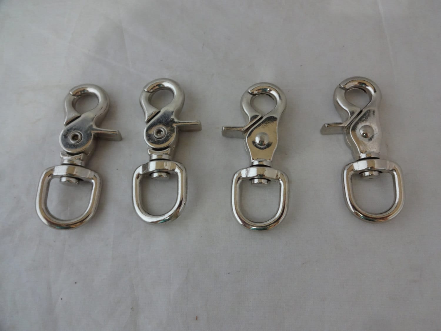 Lot of 4 Flat Trigger Scissor Snaps Round End Rein Nickel Etsy