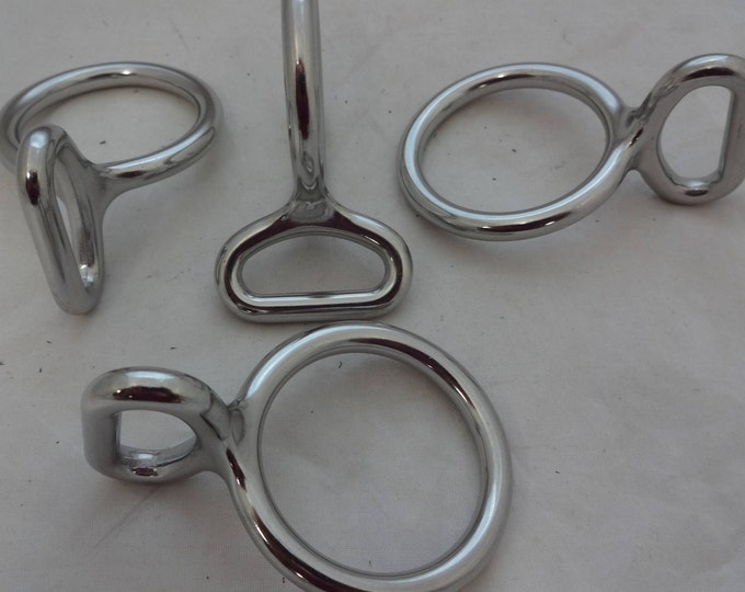 Set of 4 Loops and Rings Noseband Halter Hardware Stainless Steel Horse