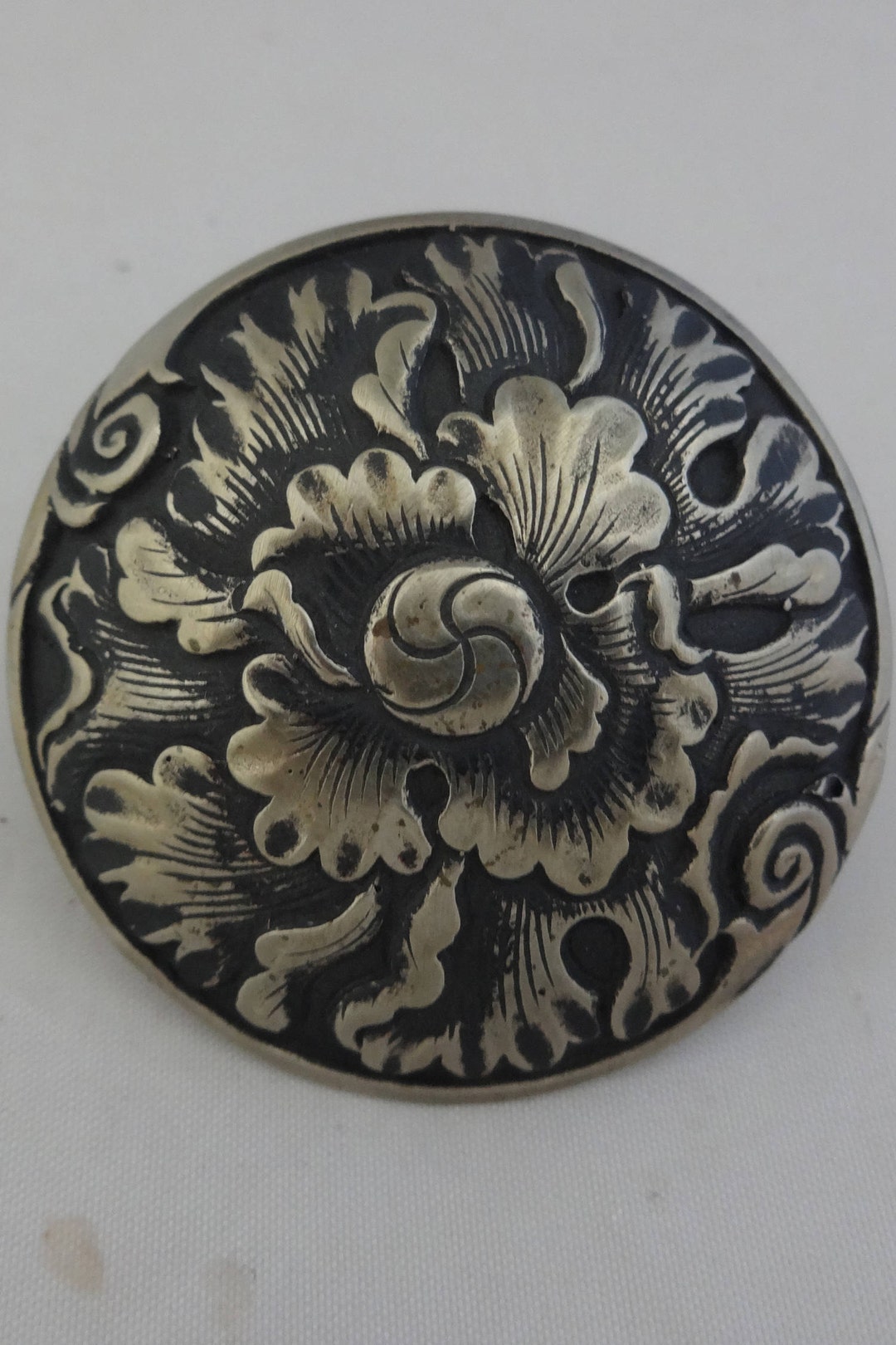 Anneau Coulissant (scarf Ring) Jeremiah Watt Avec Concho Bronze Et Blanc - Neuf Sous Emballage
