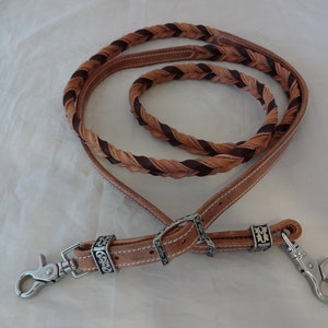 West Coast Tack Reins Blood Twist Heavy Hermann Oak Old World Harness & Latigo Leather Roping Barrel Western Horse USA Handmade