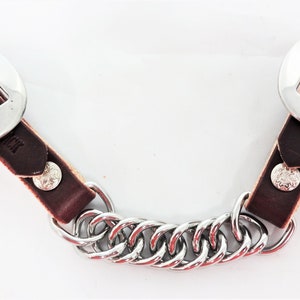 Burgund Latigo Leder Bordstein Kette flache Link Band Edelstahl Cart Schnallen Westlichen Pferd Bridle West Coast Tack
