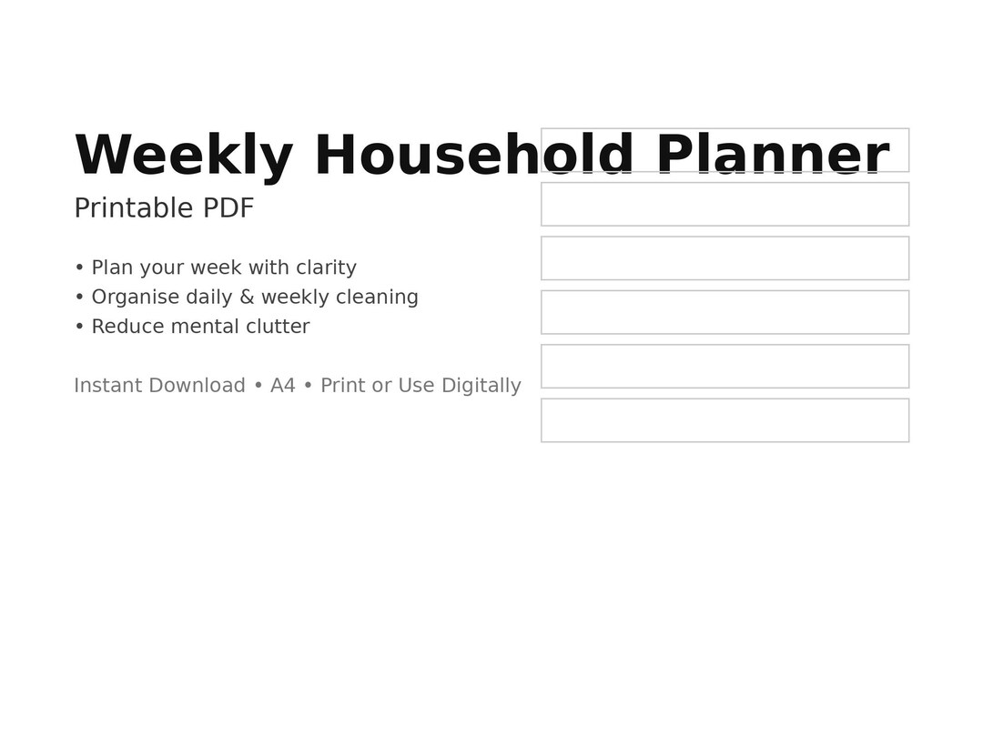 Weekly Household Planner Printable | Cleaning Schedule & Home ...