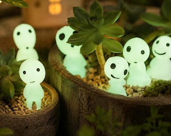 Glow in Dark Forest Spirit Figurines, Moss Garden Decor, Fairy Accessories, Resin Desk Decor