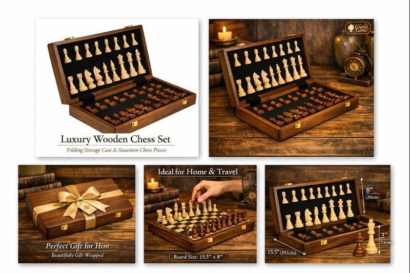 Luxury Wooden Chess Set – Folding Board Game Gift - Etsy