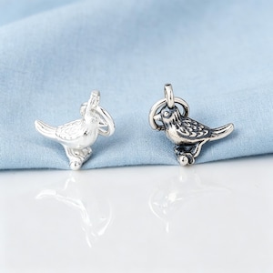 Kleiner silberner 3D-Vogelanhänger, Geburtstagsgeschenk für Mutter, zierliches Erinnerungsstück im Cottagecore-Stil, SS00162PD