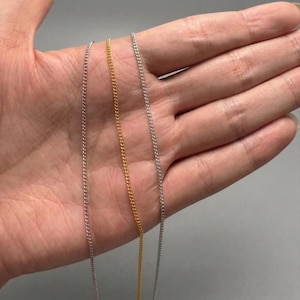 1 Meter Rope Chain Spool, 14K & 18K Gold, White Gold, Sterling Silver Unfinished Chain, DIY Jewelry Making Supplies, 1.4mm 1.8mm 2.2mm