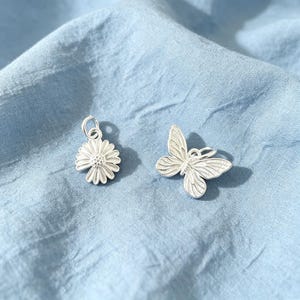 Dainty Sterling Silver Charms Mix and Match – Tiny Celestial Flower Minimalist Pendant SS00128PD