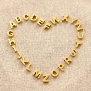 18K Gold & Silver Slide Letter Charms | Minimalist Initial Pendant for Jewelry Making | DIY Name Bracelet Supplies