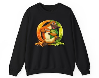 Oregon Platypus Holding Oregon Sign Sweatshirt | Cute State Animal Tee